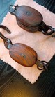 Vintage Antique 3 75 Inch  Tall Ship Sail Rigging Block And Tackle Pulleys
