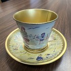 Victorian Art Nouveau    a Present From The Seaside    Tin Lithograph Teacup - Rare 
