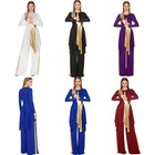 Women Dress Lyrical Dancewear Patchwork Sets Church Hem With Leg Pants Outfits