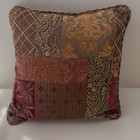 Croscill Galleria Brocade Red Brown Gold 17    Square Decorative Accent Pillow