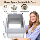 Stainless Steel Cat Litter Box high Sides odor-free And Easy Clean