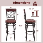Vintage Bar Stools Swivel Padded Seat Bistro Dining Kitchen Pub Chair- Set Of 2