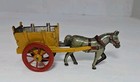 German Litho Tin Penny Toy Horse Pulling Cart Stamped