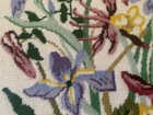 Framed Finished Floral Needlepoint petit Point  11 5  X 11 5 