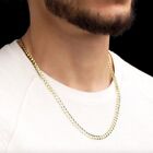 14k Solid Yellow Gold 4mm Cuban Curb Chain Link Necklace Lobster Clasp 16 