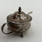 Antique Sterling Silver 925 Mustard Pot B m Sterling Not Scrap 107 9g W  Spoon