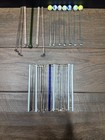 Vintage Glass Drink Stirrers Swizzle Sticks Lot Of 36 Cocktail Barware Mid Cent