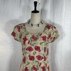 Vtg Carole Little 90s Rayon Pink Floral Bias Cut Maxi Dress Button Accents Sz 12