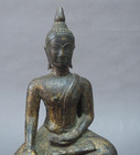 Good Decorative South East Asia Thailand Seated Buddha Deity With Gilded Surface
