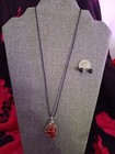 Carnelian Crystal Wire Wrapped Pendant On Cord  One Of A Kind  Handmade