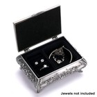 Hipiwe Vintage Metal Jewelry Box Small Trinket Organizer With Small  Silver