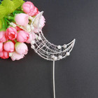Moon Pearl Cake Topper Cake Decoration For Baby Shower Birthday Wedding Silver