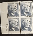 Us Scott 1280 2c Frank Lloyd Wright Plate Block Misperf Error Blind Perfs Efo