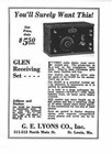 1922 Glen Crystal Radio   Rare 1st Version Of This Unusual St  Louis Set   Works