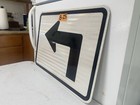 Authentic Traffic Road Street Highway Sign 90 Degree Left 21  X 15   8-25