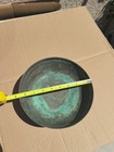 Big Heavy Antique Korean Brass Bronze Footed Bowl Stamped 8-1 2 