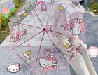 Hello Kitty Clear Umbrella- Pink Transparent Kids adults Rain Umbrella- New