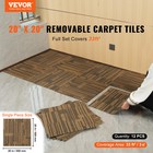 Vevor Carpet Tile Floor 12pcs Squares W padding Attached 20 x 20 mixed Brown