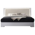 Modern 6pc Cal King Bedroom Furniture Set  Led Lighting  White Lacquer Finish