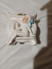 Vintage Lefton Winged Pixie Elf Footed Pot stove Lusterware Planter Japan