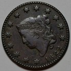 1822 Coronet Head Large Cent  n-10  - Us 1c Copper Coin