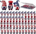 Watayo Pcs 4th Of July Mini Gnome Ornaments  Miniature 60 Red White Blue