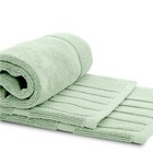 White Classic Luxury Bath Mat Floor Towel Set - 100  Cotton 22x34  2 Pack  Green