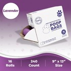 Dog Poop Bags Lavender Scented Dog Waste Bags Biodegradable 16 Rolls 240 Ct