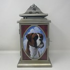 Danbury Mint Boxer Stained Glass Lantern Votive Candle 14  Art By Simon Mendez