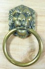 Lions Head Pulls Pair Figural Architectural Hardware Elements Small Hangers