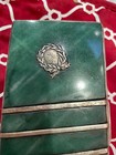 1885vc Russian Hammered Silver Cigarette Case W  Stone Malachite 84 Hallmarks