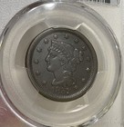 U s  - 1857 Braided Hair Large Cent  large Date - Pcgs Vf Detail 