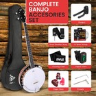 Pyle 5-string Banjo With White Pearl Color Plastic Tune Pegs   High-density