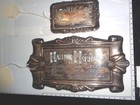 2 Silver Antique 1890s Casket Memorial Plaques Halldor Isfjord Pordur Halldorson