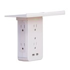 Socket Shelf- 8 Port Surge Protector Wall Outlet  6 Outlet 2 Usb Charging Ports