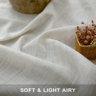 Natural Linen Curtains 108 Inch Long Semi Sheer 2 Panel Set Rod Pocket Drapes