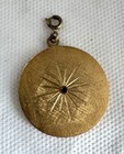 Vintage Monet Gold Toned Zodiac Astrology Charm Pendant 1960 s Sun Dial Style