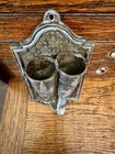 Antique Victorian Double Boot Wall Match Holder     Cast Metal Circa 1870   1890