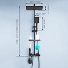Black Shower Faucet Set Square Head Rainfall Sprayer Brass Mixer Tap With Shelf