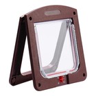 4 Way Pet Door Cat Puppy Dog Magnetic Lock Lockable Safe Flap Door White Coffee