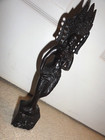 Vintage Hand Carved Rose Wood Hindu Goddess Figurine Statue  11  Tall