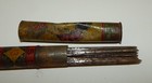 Antique Sady Smith Knitting Pin Needle Set In Tin Litho Tube Case Germany