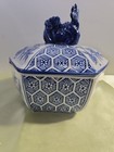 Blue And White Ceramic Porcelain Jar Hexagon 