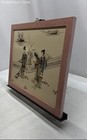 Three Chinese Women In Traditional Attire Framed Wall Art Plaque Collectible