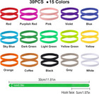 30 Pcs Adjustable Double-sided Whelping Collars For Newborn Pets - 15 Colors