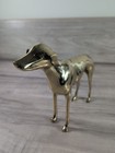 Vintage Lacquered Brass Whippet Greyhound Dog Statue 7 5  X 10 5  Figurine Decor