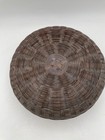 Small Vintage Covered Wicker Basket Container
