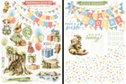 Graphic45 Hip Hip Hooray  Rub-on Transfer Set  2  Sheets Scrapbooking