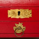 Red Wood Brass Clawfoot Victorian Georgian Sewing Jewelry Box 8 75 w Antique