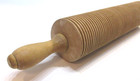 Vintage 1950s Minnesota Made Grooved Solid Wood Norwegian 12  Lefse Rolling Pin